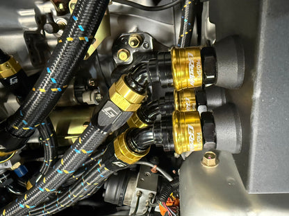 GReddy PRO/SPEC 60 DEG. QUICK-RELEASE HOSE END(s) - BLACK/GOLD - (12860460 12860660 12860860 12861060 12861260 12861660 ) 128602060