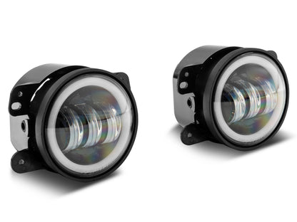 Raxiom 07-22 Jeep Wrangler JK/JL Axial Series Halo LED Fog Lights- White J130813