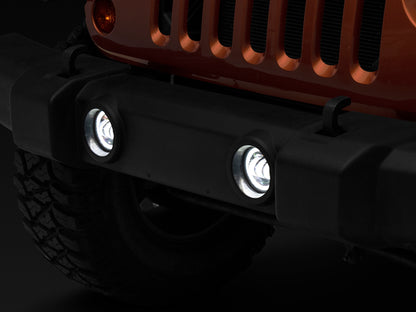 Raxiom 07-22 Jeep Wrangler JK/JL Axial Series Halo LED Fog Lights- White J130813