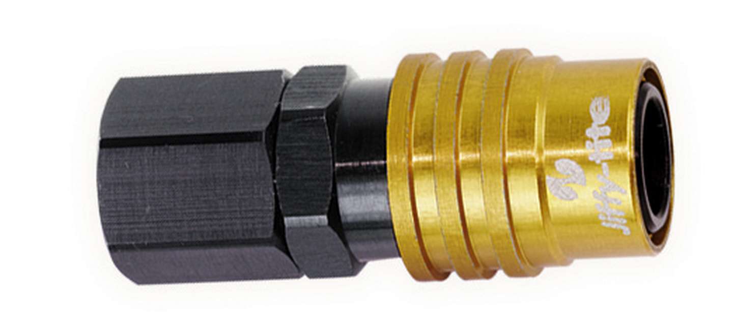 JIFFY-TITE 8AN Straight FM Thread Valved Quick Connect BLK Fittings Hoses and Valves Fittings and Plugs main image