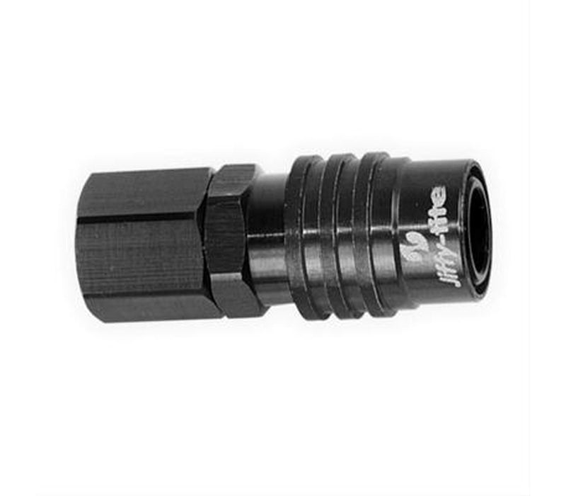JIFFY-TITE 8an Fitting Socket Female- Valved (Black) Fittings Hoses and Valves Fittings and Plugs main image