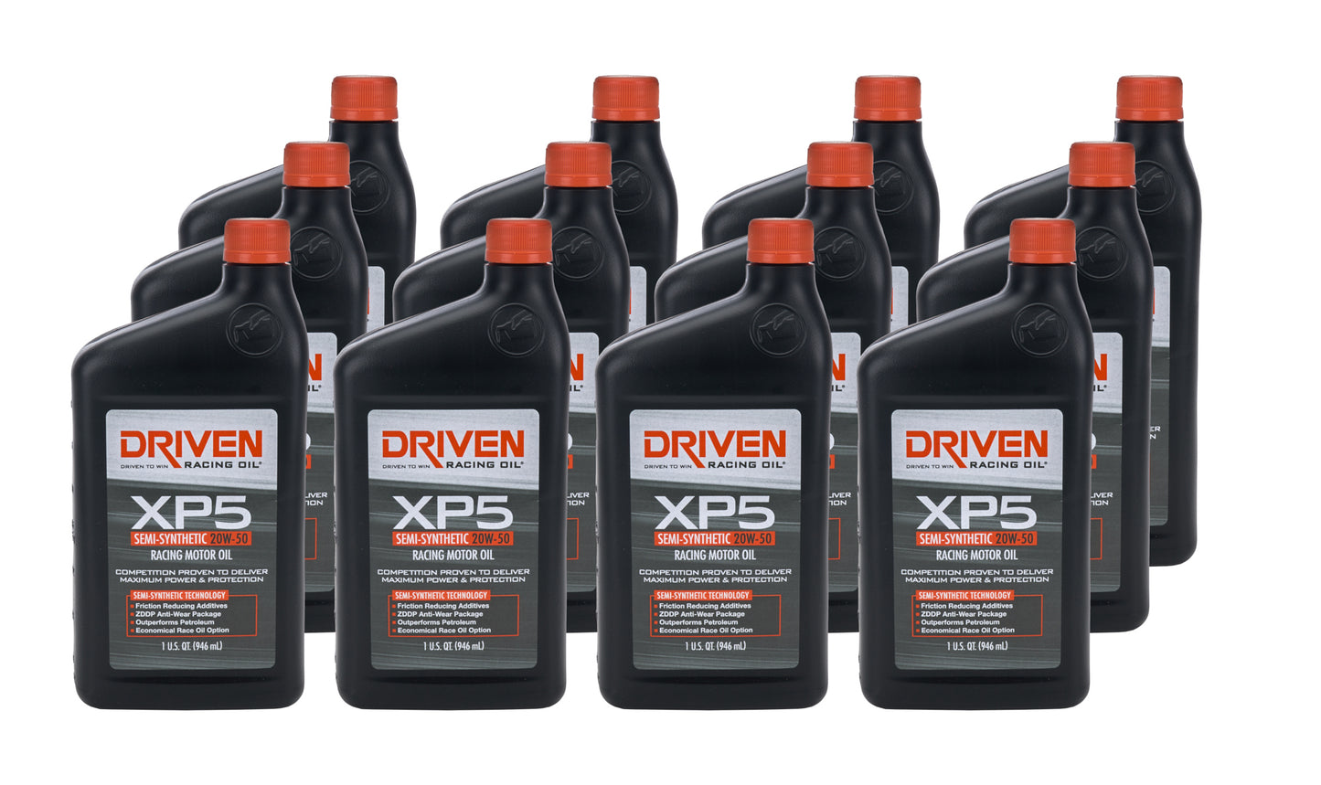 DRIVEN RACING OIL XP5 20w50 Semi-Synthetic Case 12 x 1 Quart Oils, Fluids and Sealer Oils, Fluids and Additives main image