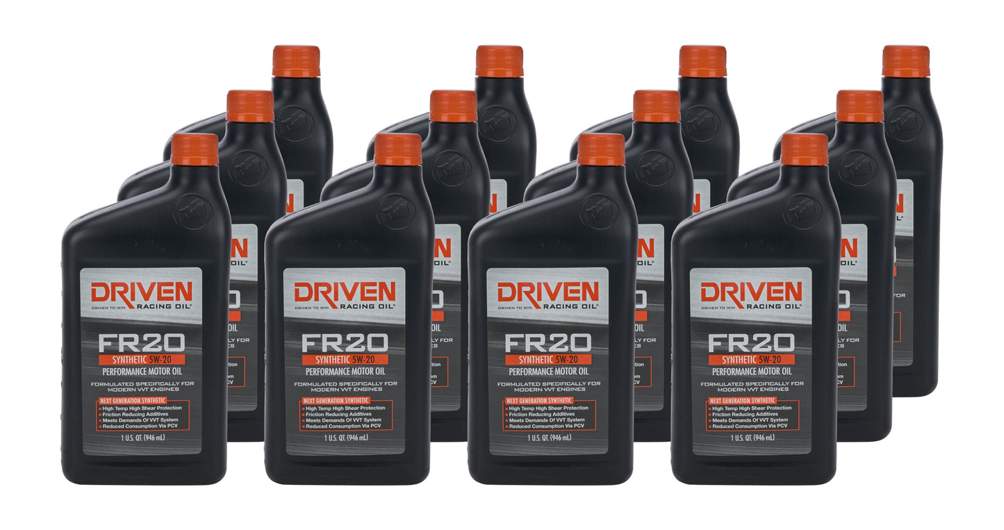 DRIVEN RACING OIL FR20 5w20 Synthetic Oil Case 12 x 1 Quart Oils, Fluids and Sealer Oils, Fluids and Additives main image