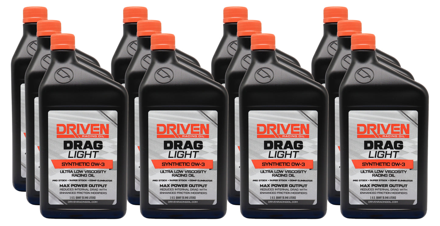 DRIVEN RACING OIL Drag Light 0W3 Motor Oil Case 12/Qt Oils, Fluids and Sealer Oils, Fluids and Additives main image
