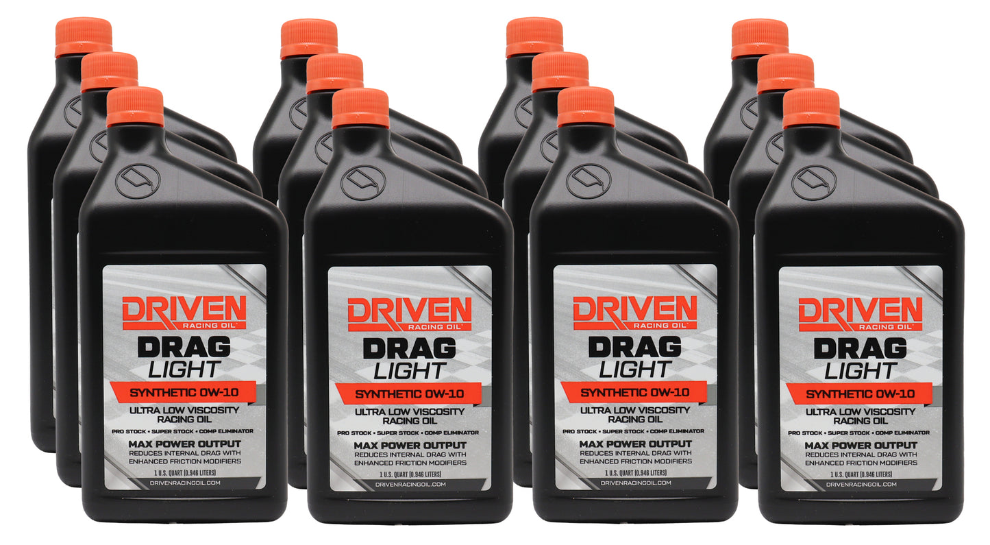 DRIVEN RACING OIL Drag Light 0W10 Oil Case 12/Qt Oils, Fluids and Sealer Oils, Fluids and Additives main image