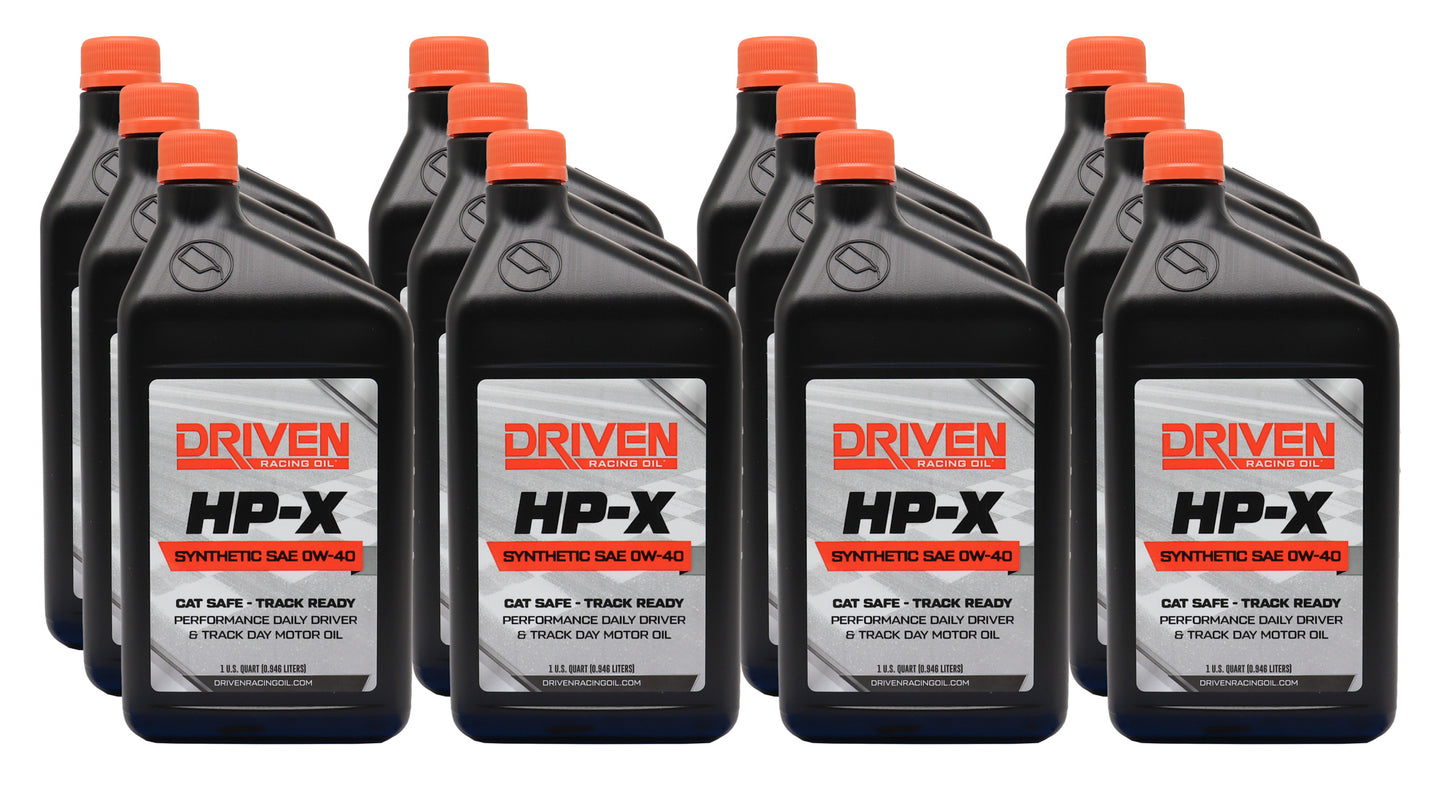 DRIVEN RACING OIL HP-X 0W40 Motor Oil Case 12/Qt Oils, Fluids and Sealer Oils, Fluids and Additives main image