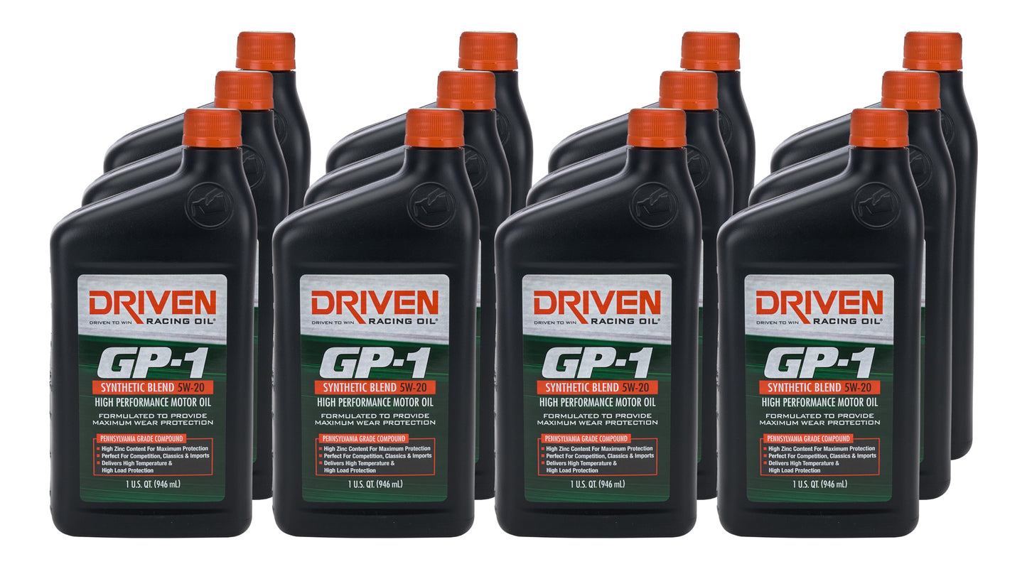 DRIVEN RACING OIL GP-1 5w20 Semi-Synthetic Oil Case 12 x 1 Quart Oils, Fluids and Sealer Oils, Fluids and Additives main image