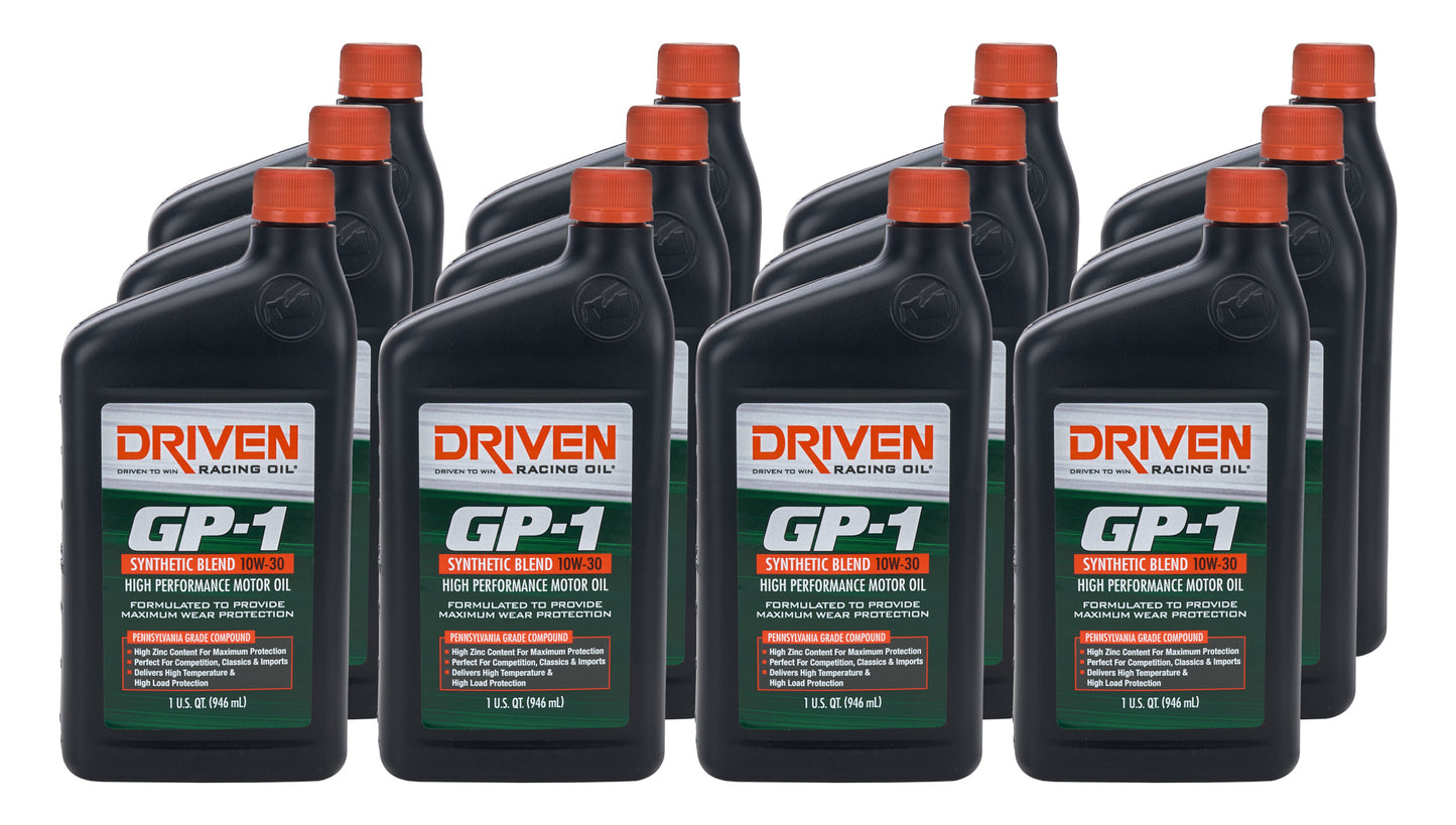 DRIVEN RACING OIL GP-1 10w30 SemiSynthetic Oil Case 12 x 1 Quart Oils, Fluids and Sealer Oils, Fluids and Additives main image