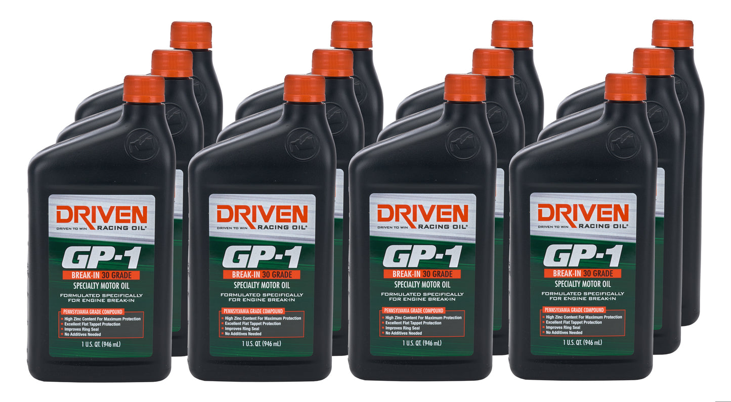 DRIVEN RACING OIL GP-1 30W Break-In Oil Case 12 x 1 Quart Oils, Fluids and Sealer Oils, Fluids and Additives main image