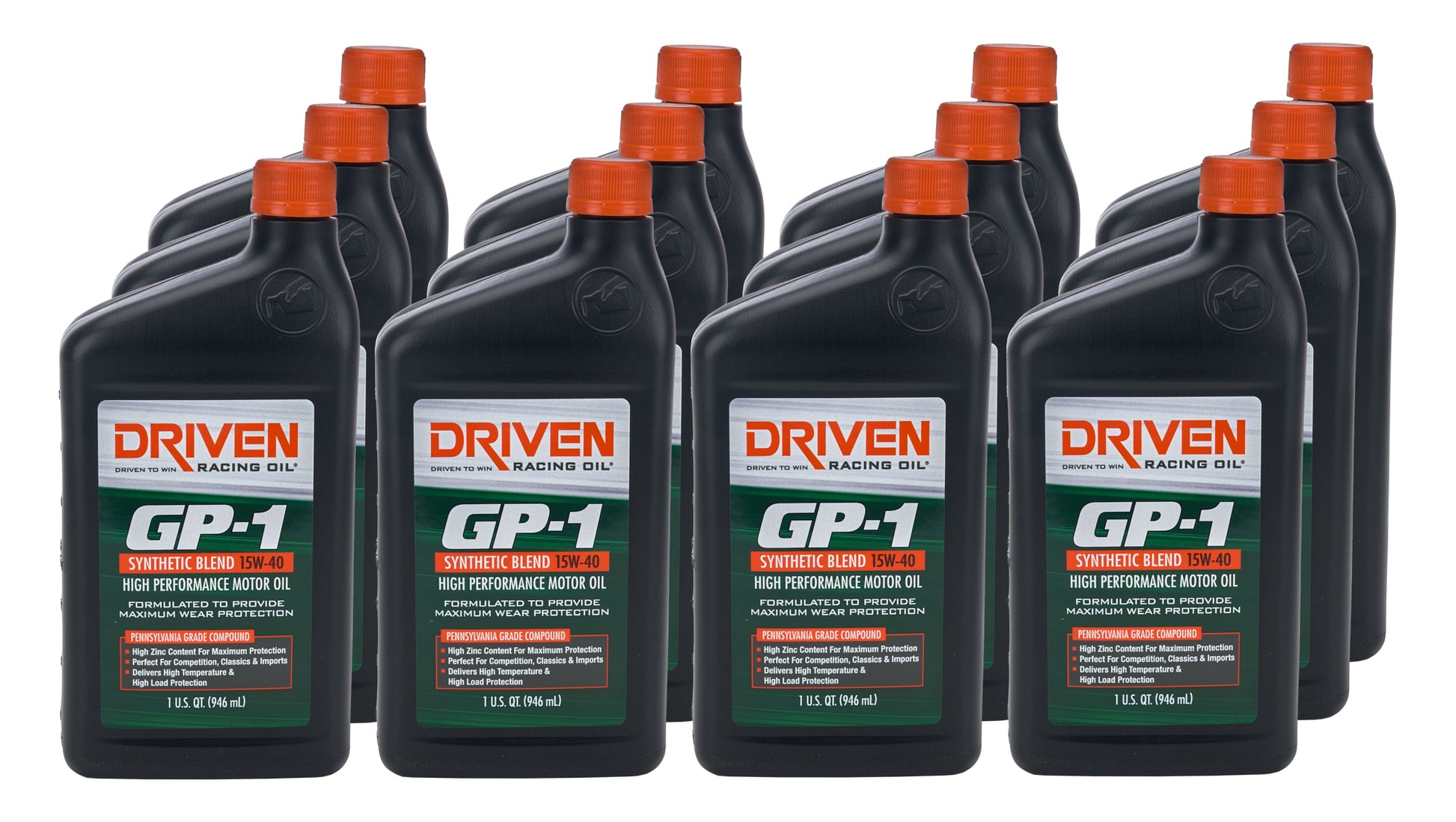 DRIVEN RACING OIL GP-1 15w40 SemiSynthetic Case 12 x 1 Quart Oils, Fluids and Sealer Oils, Fluids and Additives main image