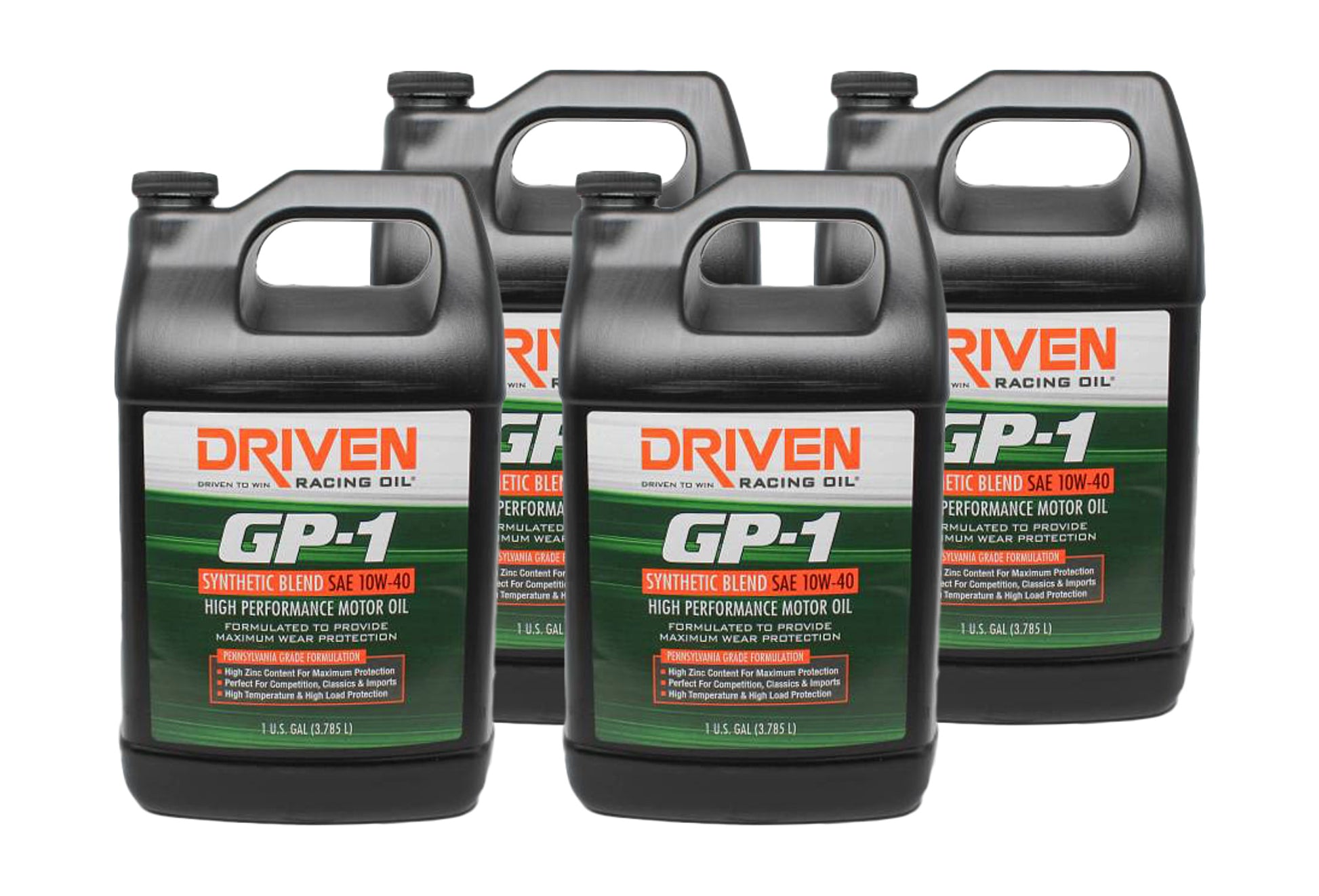 DRIVEN RACING OIL GP-1 10w40 SemiSynthetic Case 4 x 1 Gallon Oils, Fluids and Sealer Oils, Fluids and Additives main image
