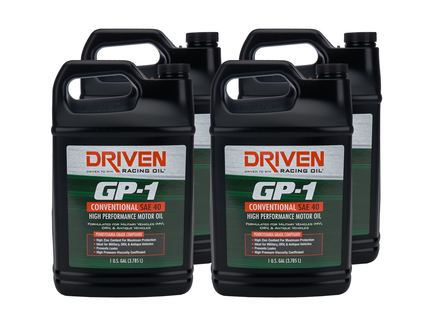 DRIVEN RACING OIL GP-1 40W Conventional Oil Case 4 x 1 Gallon Oils, Fluids and Sealer Oils, Fluids and Additives main image