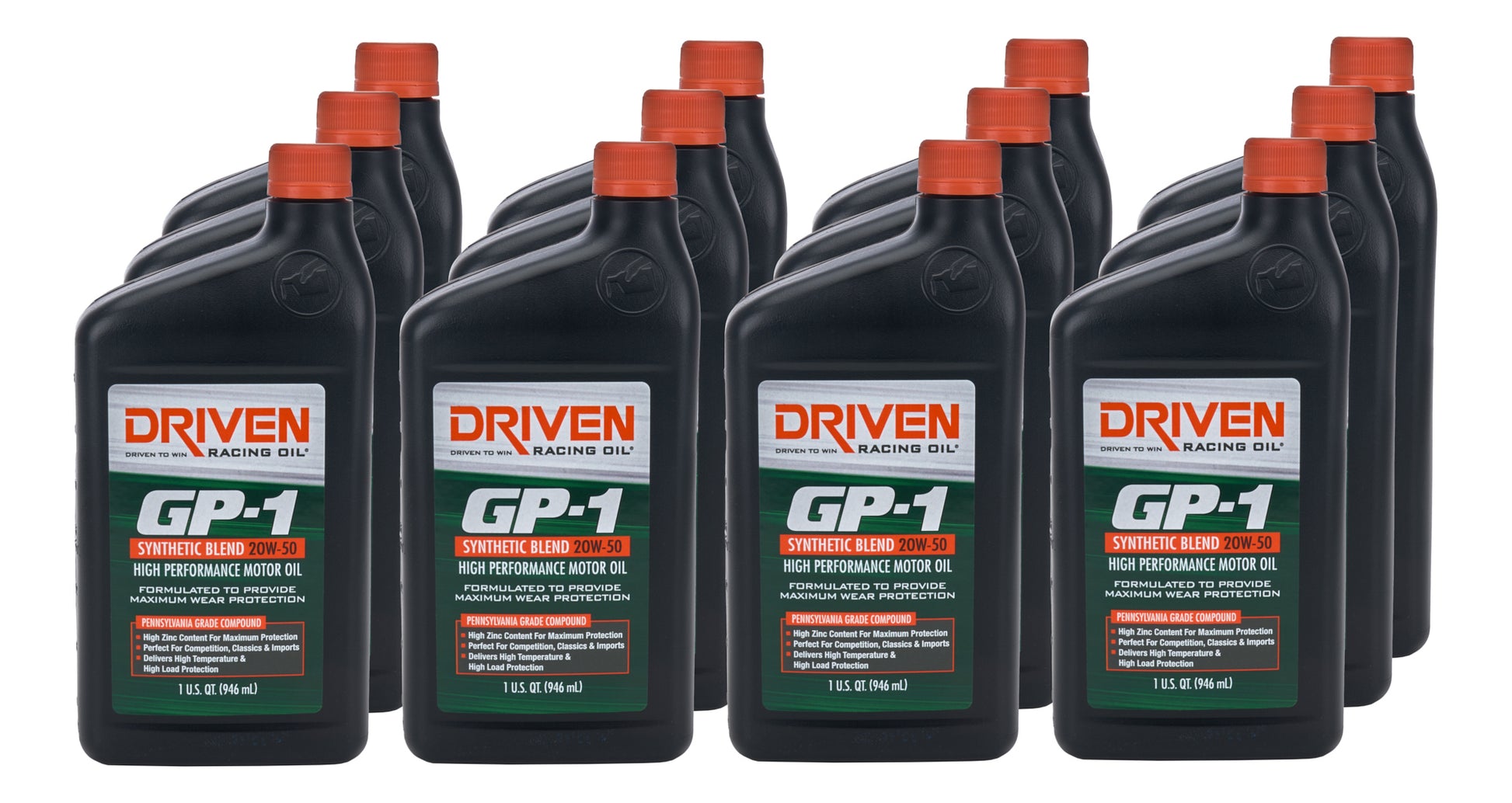 DRIVEN RACING OIL GP-1 20w50 SemiSynthetic Case 12 x 1 Quart Oils, Fluids and Sealer Oils, Fluids and Additives main image