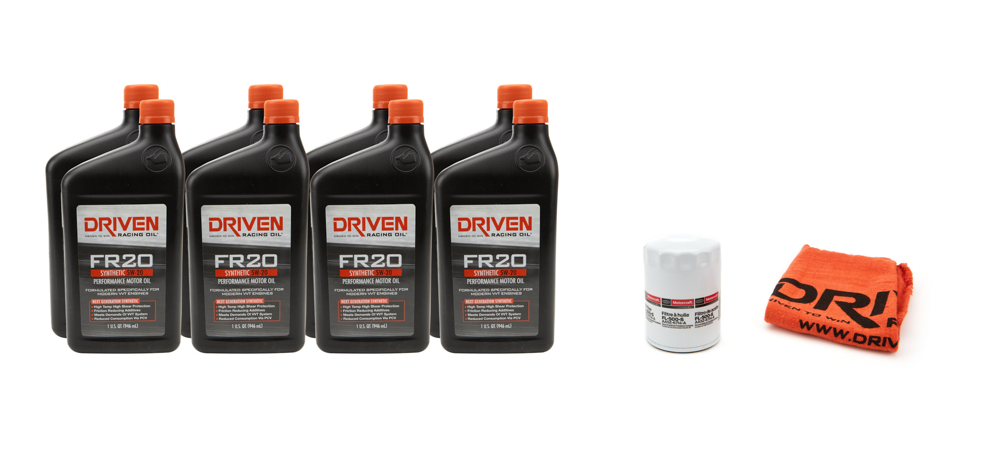 Driven Racing Oil 5w20 Oil Change Kit 11- 15 Mustang GT 5.0L 8Qt. Oils, Fluids and Additives Motor Oil main image