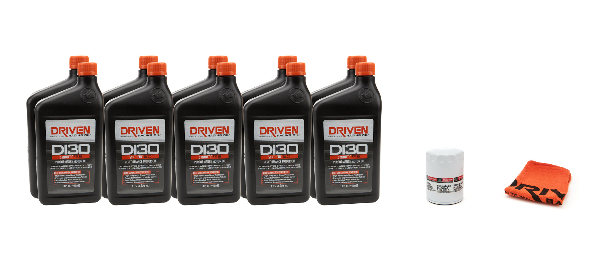 Driven Racing Oil 5w30 Oil Change Kit 18- 22 Mustang GT 5.0L 10Qt. Oils, Fluids and Additives Motor Oil main image