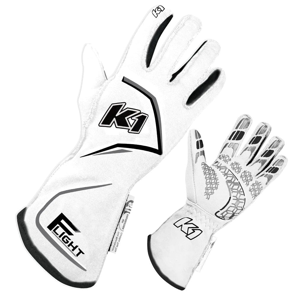 K1 Racegear Gloves Flight XX-Large White Safety Clothing Driving Gloves main image