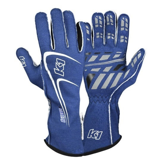 K1 Racegear Glove Track1 Blue Small SFI 5 Safety Clothing Driving Gloves main image