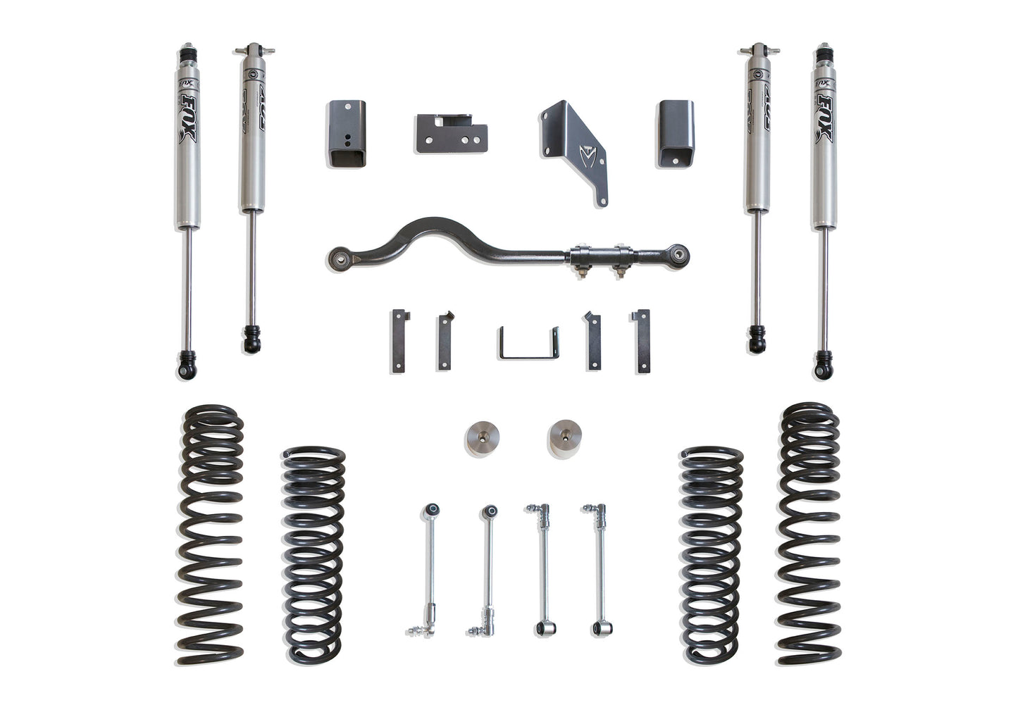 MaxTrac 07-18 Jeep Wrangler JK 4.5in/4.5in MaxPro Elite Coil Lift Kit w/Track Bar & FOX Shocks K889745F