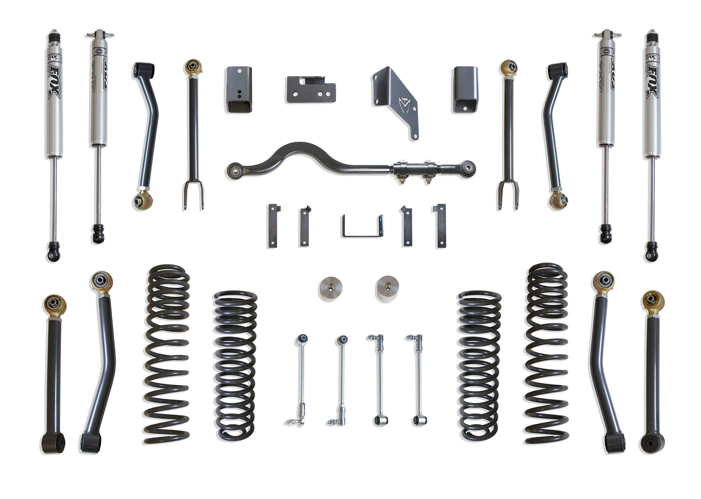 MaxTrac 07-18 Jeep Wrangler JK 4.5in/4.5in MaxPro Elite Coil Lift Kit w/Track Bar/Arms & FOX Shocks K889745FA