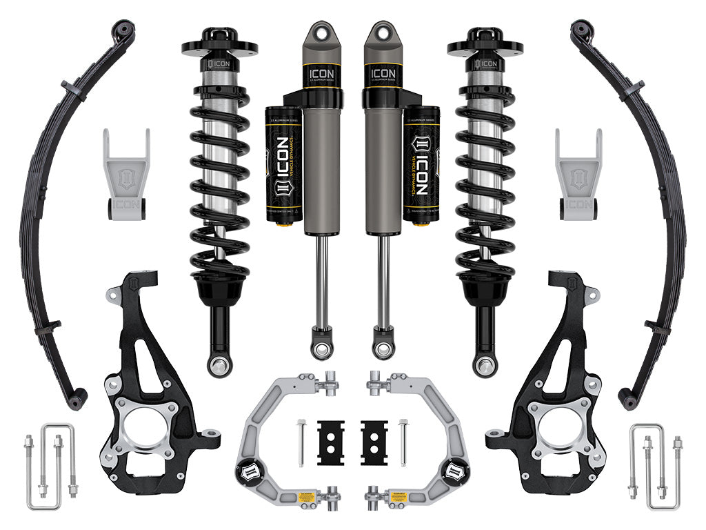ICON 21-23 Ford F150 Tremor 4WD 3.5-4.5in Stage 2 Suspension Sys Billet UCA / Leaf Pack K93142L