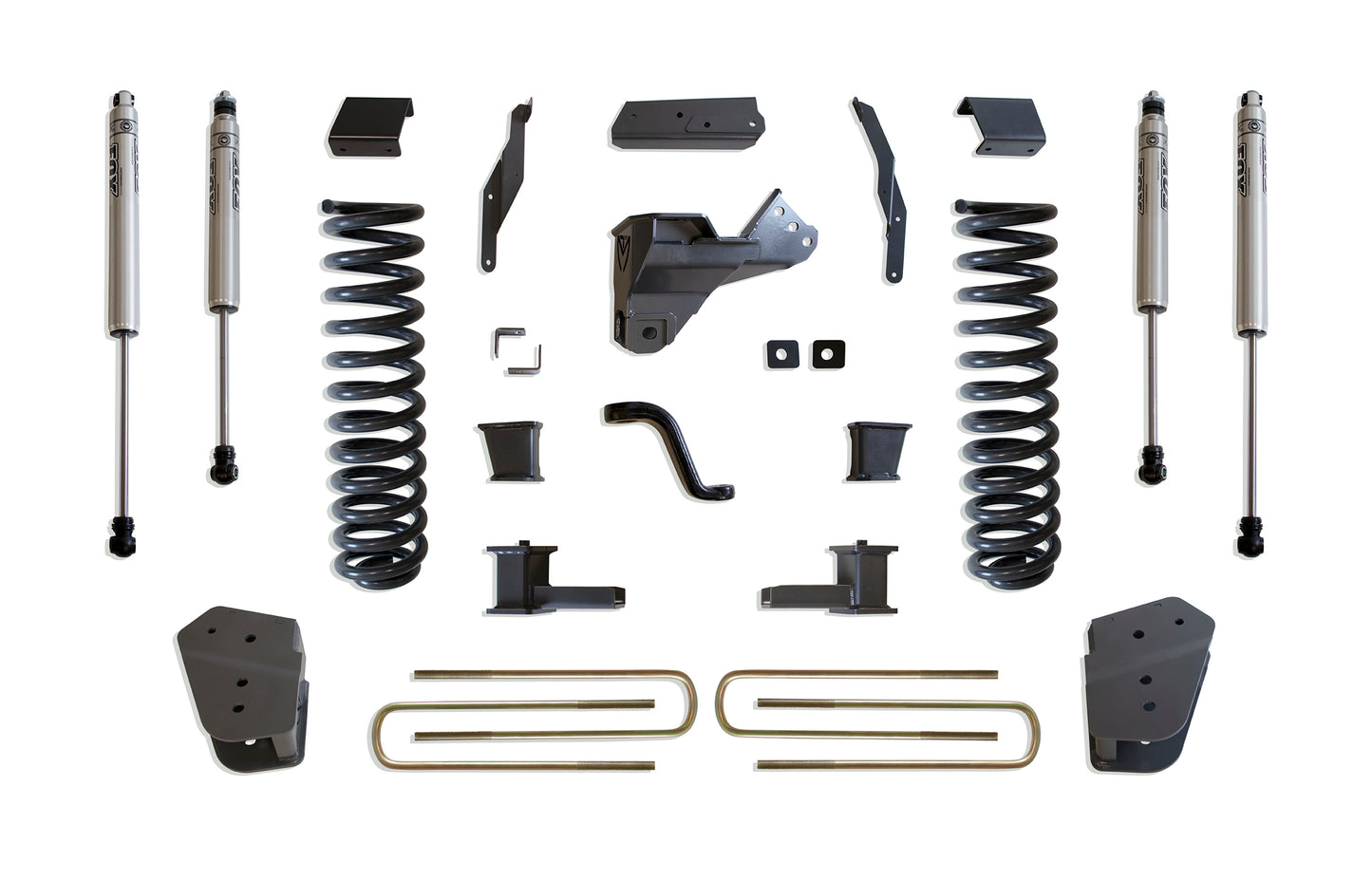 MaxTrac 17-19 Ford F-250/350 4WD 4in/1in MaxPro Elite Coil Lift Kit w/Radius Arm Brkts & FOX Shocks K943341F