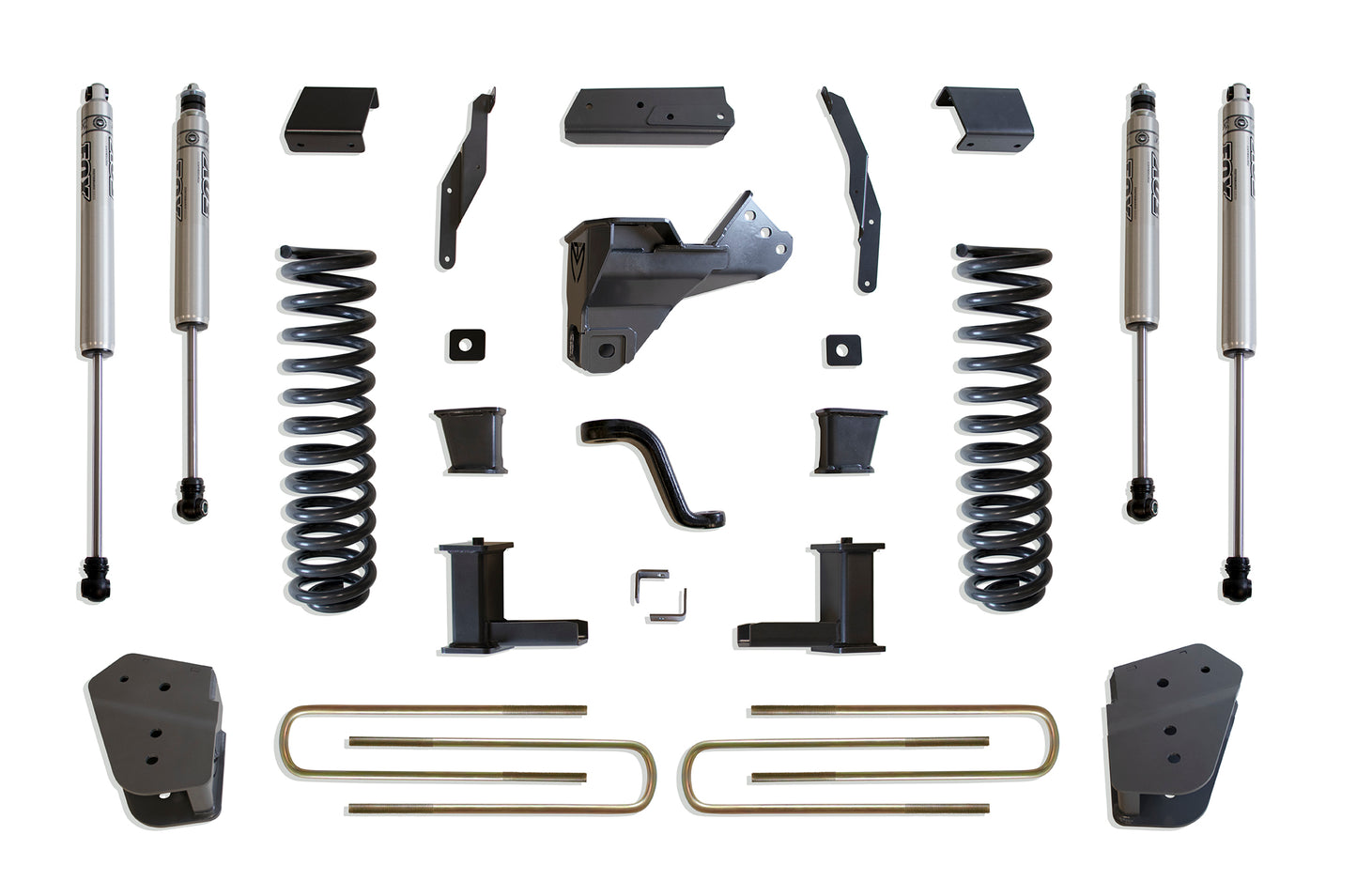 MaxTrac 17-19 Ford F-250/350 4WD 6in/2in MaxPro Elite Coil Lift Kit w/Radius Arm Brkts & FOX Shocks K943362F