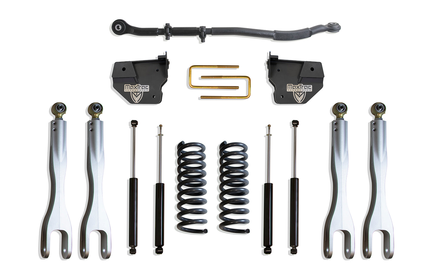 Maxtrac 14-24 Dodge RAM 2500 4WD 2.5in Leveling Kit w/ Forged Alum. 4-Link System & Maxtrac Shocks K947225L