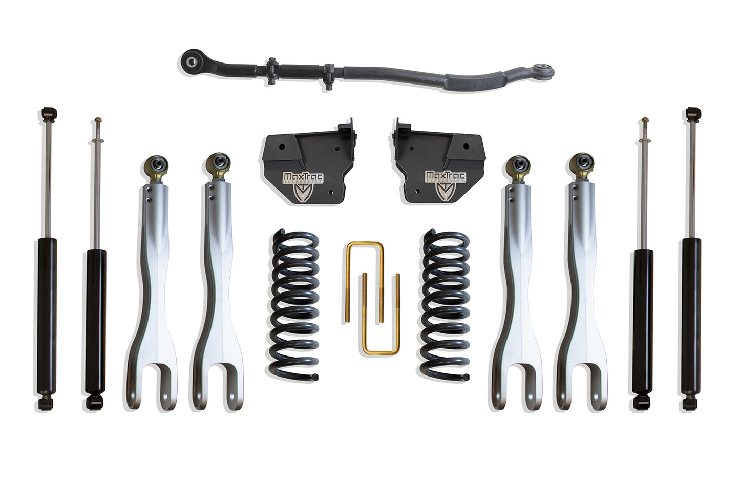Maxtrac 13-24 Dodge RAM 3500 4WD 2.5in Leveling Kit w/ Forged Alum. 4-Link System & Maxtrac Shocks K947325L