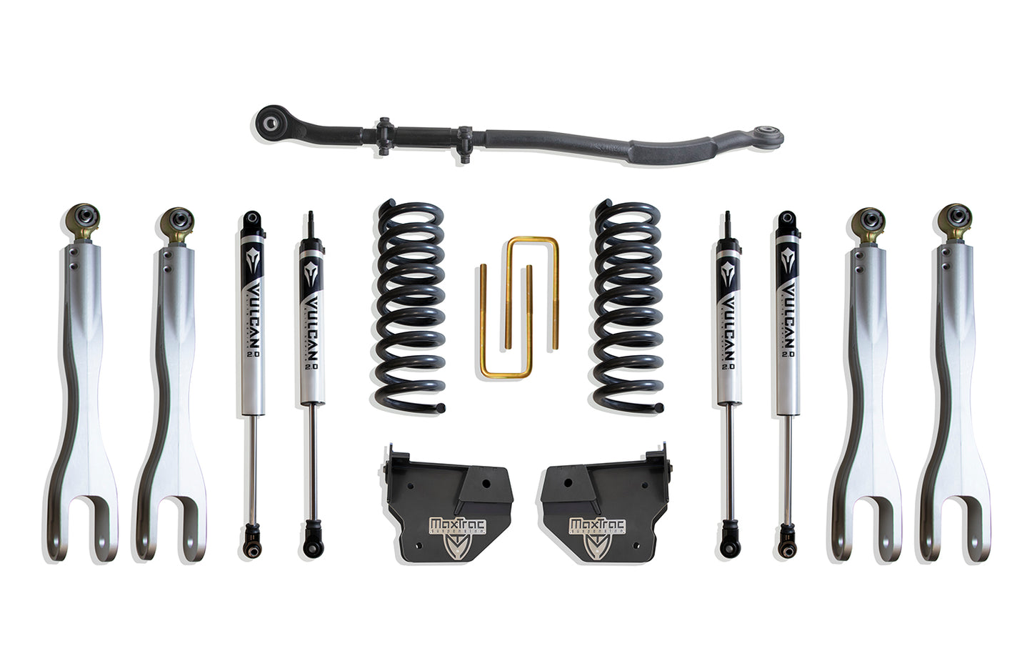 Maxtrac 13-24 Dodge RAM 3500 4WD 2.5in Leveling Kit w/ Alum. 4-Link System & Vulcan 2.0 IFP Shocks K947325VL