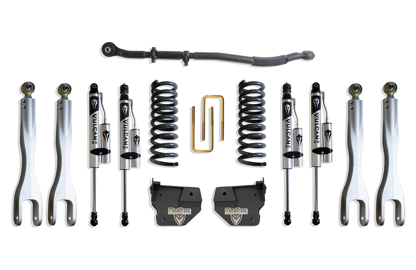Maxtrac 13-24 Dodge RAM 3500 4WD 2.5in Leveling Kit w/ Alum. 4-Link System & Vulcan 2.0 Res. Shocks K947325VRL