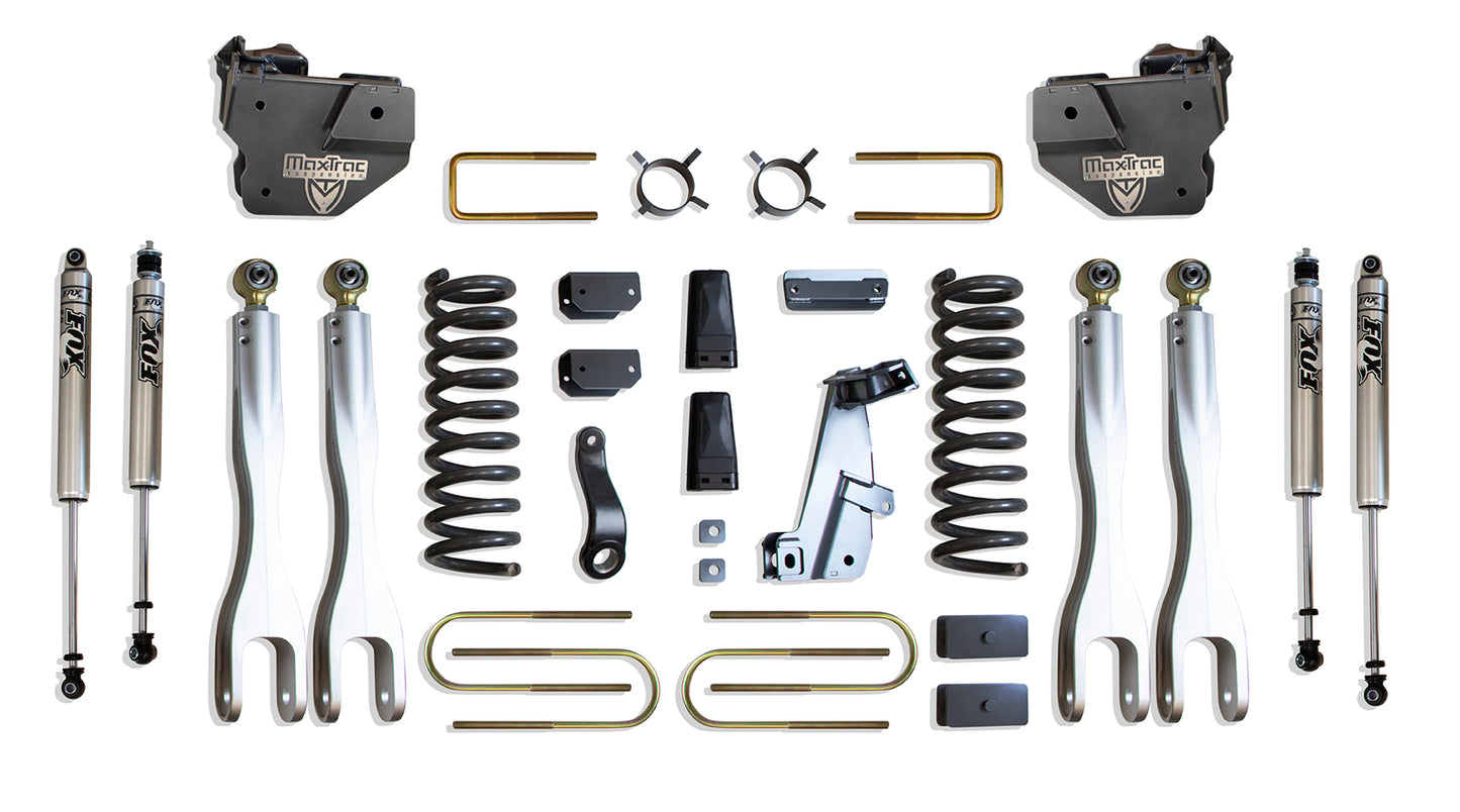 MaxTrac 13-18 RAM 3500 4WD 6in/3in MaxPro Elite Coil Lift Kit w/4-Link Arms & FOX Shocks K947363FL