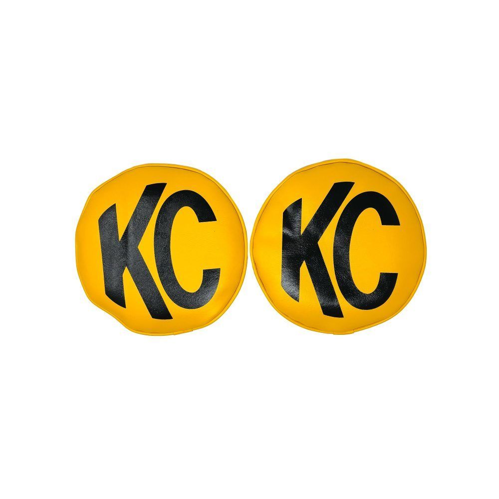 KC HiLiTES Vinyl Cover 8in Round Yellow w/Black Pair Lights and Components Light Covers main image