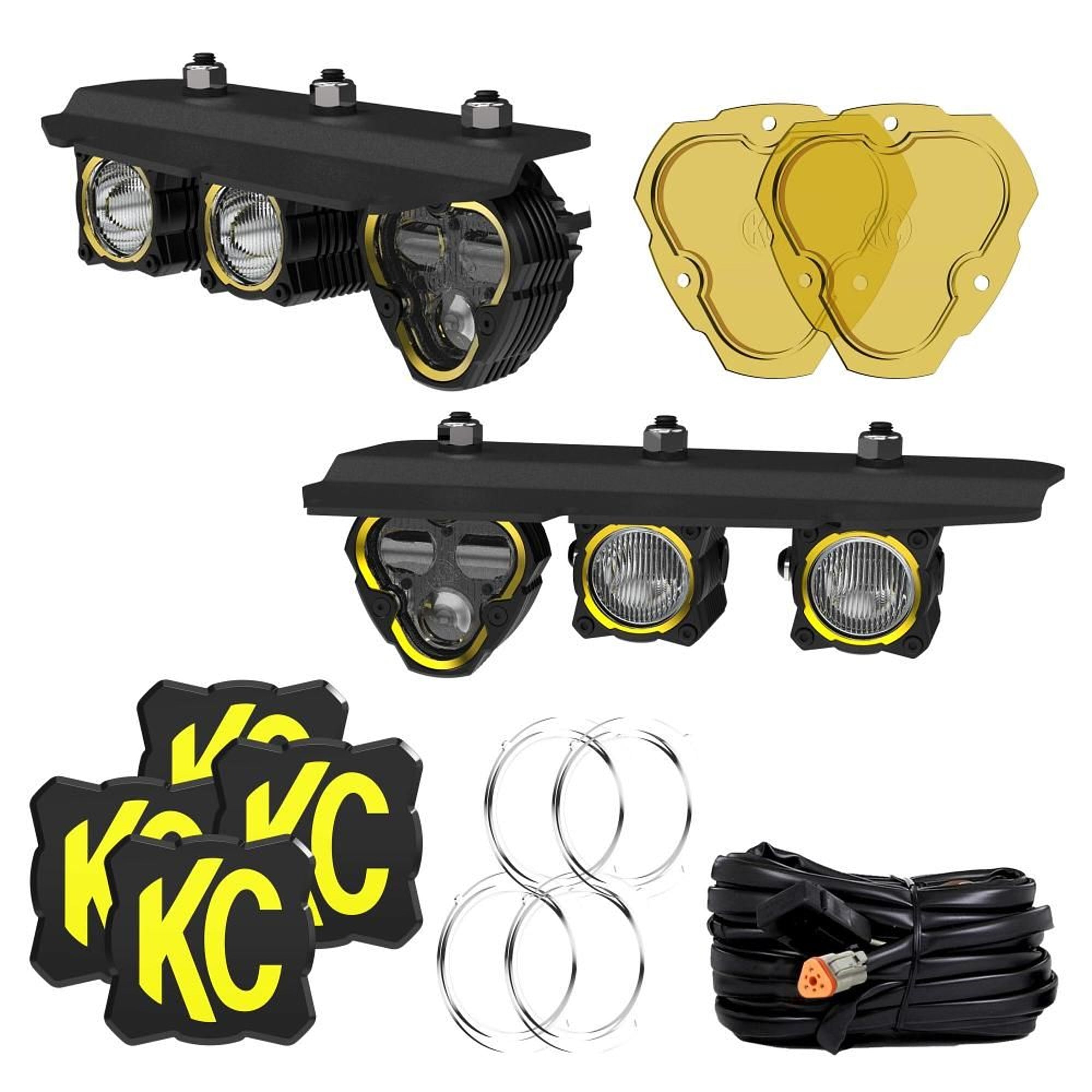 KC HiLiTES Three Light Fog Pocket Kit 21-   Ford Bronco Lights and Components Exterior Light Assemblies main image