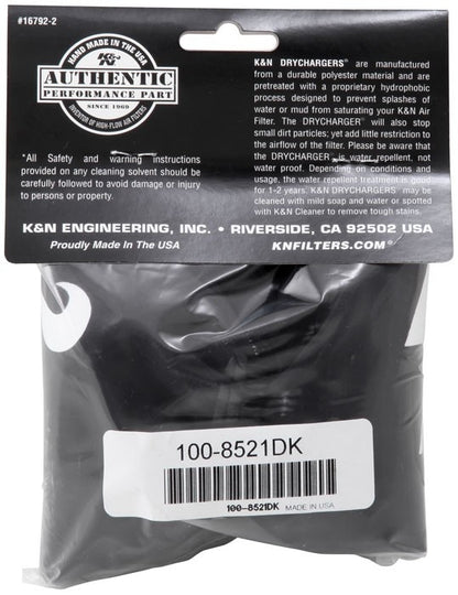 K&N Engineering K&N Air Filter Wrap - Black - 4.313in Base ID x 4.75in Top ID x 6.75in H 100-8521DK