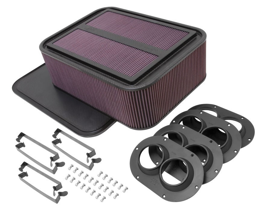 K&N Engineering K&N Custom Racing Assembly Generation 2 Carbon Fiber Air Box - Large w/ 2.50in Air Horn 100-8558