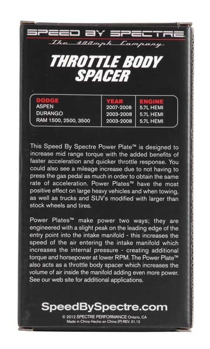 Spectre 03-08 Dodge 5.7L Throttle Body Injection Spacer 11258