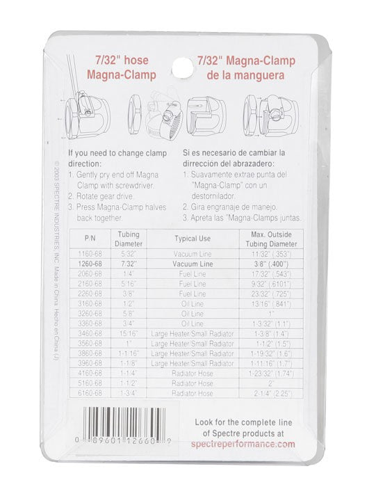 Spectre Magna-Clamp Hose Clamps 7/32in. (2 Pack) - Blue 1266