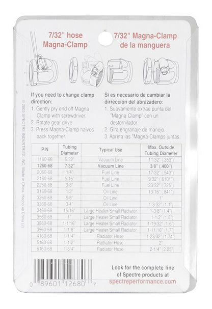 Spectre Magna-Clamp Hose Clamps 7/32in. (2 Pack) - Chrome 1268