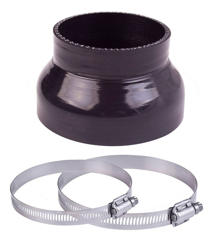 Airaid U-Build-It - 4in x 3in Reducer w/ Clamps - Silicone 130-430