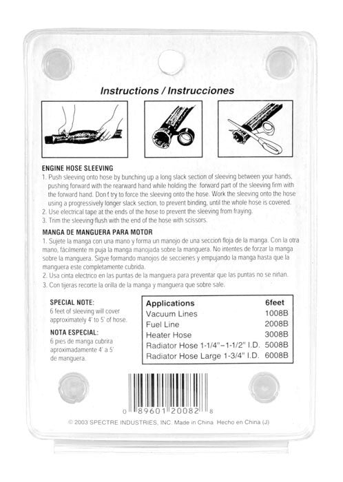 Spectre MagnaBraid 304SS Braided Fuel Line Sleeve - 6ft. (Will Cover 4ft. Of Hose) 2008B