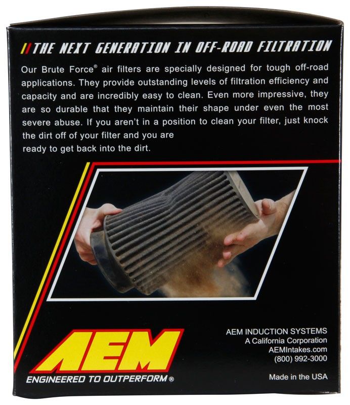 AEM Induction AEM Dryflow 3in. X 5in. (Offset) Round Tapered Air Filter 21-203BF-OS
