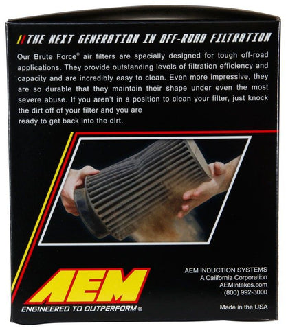 AEM Induction AEM Dryflow 3in. X 5in. (Offset) Round Tapered Air Filter 21-203BF-OS