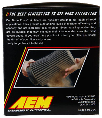 AEM Induction AEM Dryflow 3in. X 5in. (Offset) Round Tapered Air Filter 21-203BF-OS