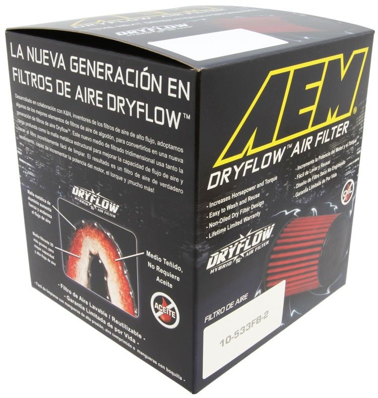 AEM Induction DryFlow Air Filter 4.5in X 5-1/8in AIP21-206DK