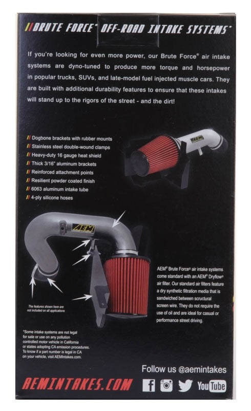 AEM Induction AEM Dryflow 3.25in. X 7in. Round Tapered Air Filter 21-2113BF