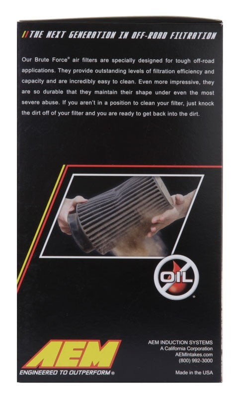 AEM Induction AEM Dryflow 3.25in. X 7in. Round Tapered Air Filter 21-2113BF