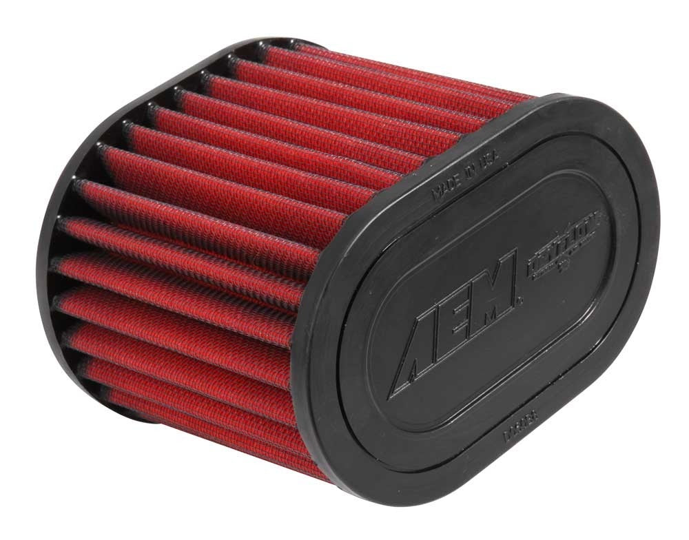 AEM Induction AEM Dryflow Air Filter - Oval 6.06in x 4.5in Base LxW / 6in x 4in Top LxW / 5.13in H 2.75in Flange 21-2127DK
