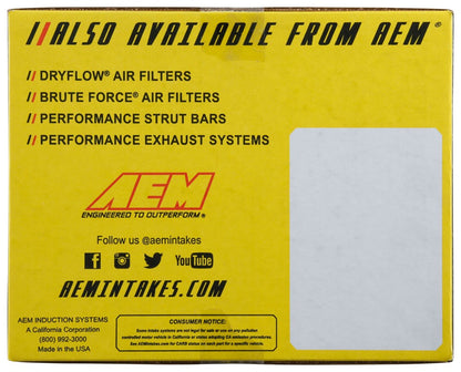 AEM Induction AEM 10 Chevy Camaro V6 Silver  Brute Force Intake 21-8028DC