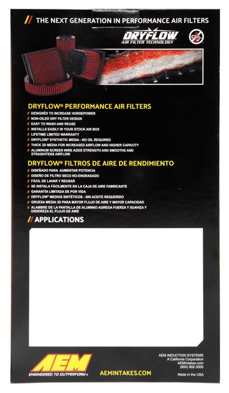 AEM Induction 96-06 Jeep Wrangler 2.5/ 4.0L Air Filter AIP28-20114