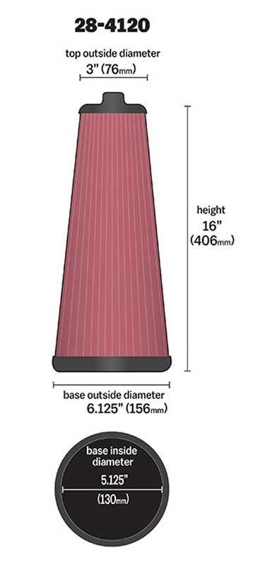 K&N Engineering K&N 84 Tiga Sport 2000 Scoop Auto Racing Filter 28-4120